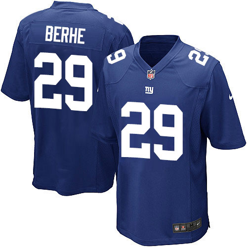 Men's Game Nat Berhe Nike Jersey Royal Blue Home - #29 NFL New York Giants